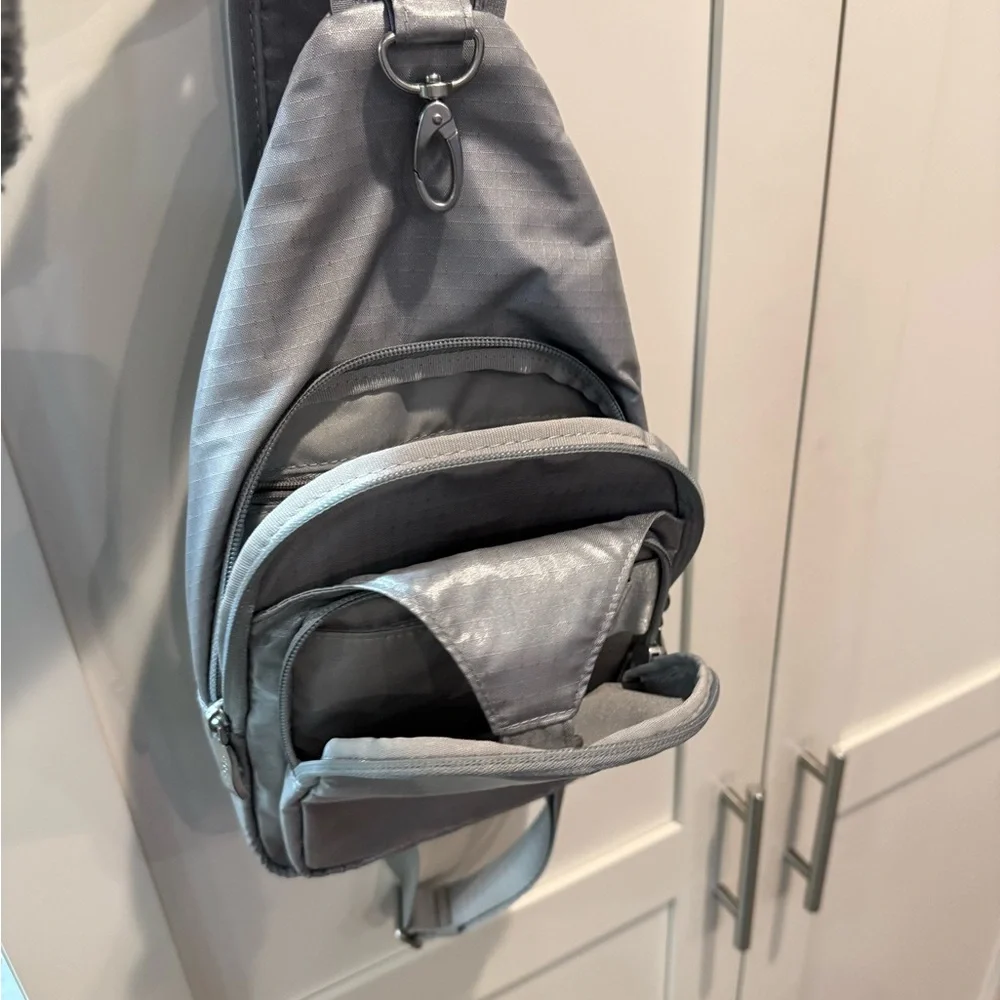 Baggallini Sleek Silver Sling Backpack